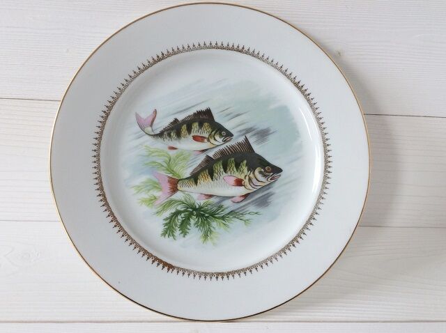 Lot 6 old fish plates, Sofafils porcelain