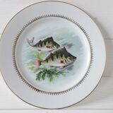 Lot 6 assiettes à poisson anciennes, porcelaine Sofafils