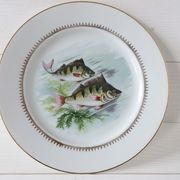 Lot 6 old fish plates, Sofafils porcelain