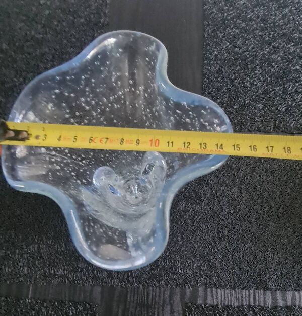 Vase d’Artiste - Farinelli pour Biot   Verre Bullé Bleu Nuage