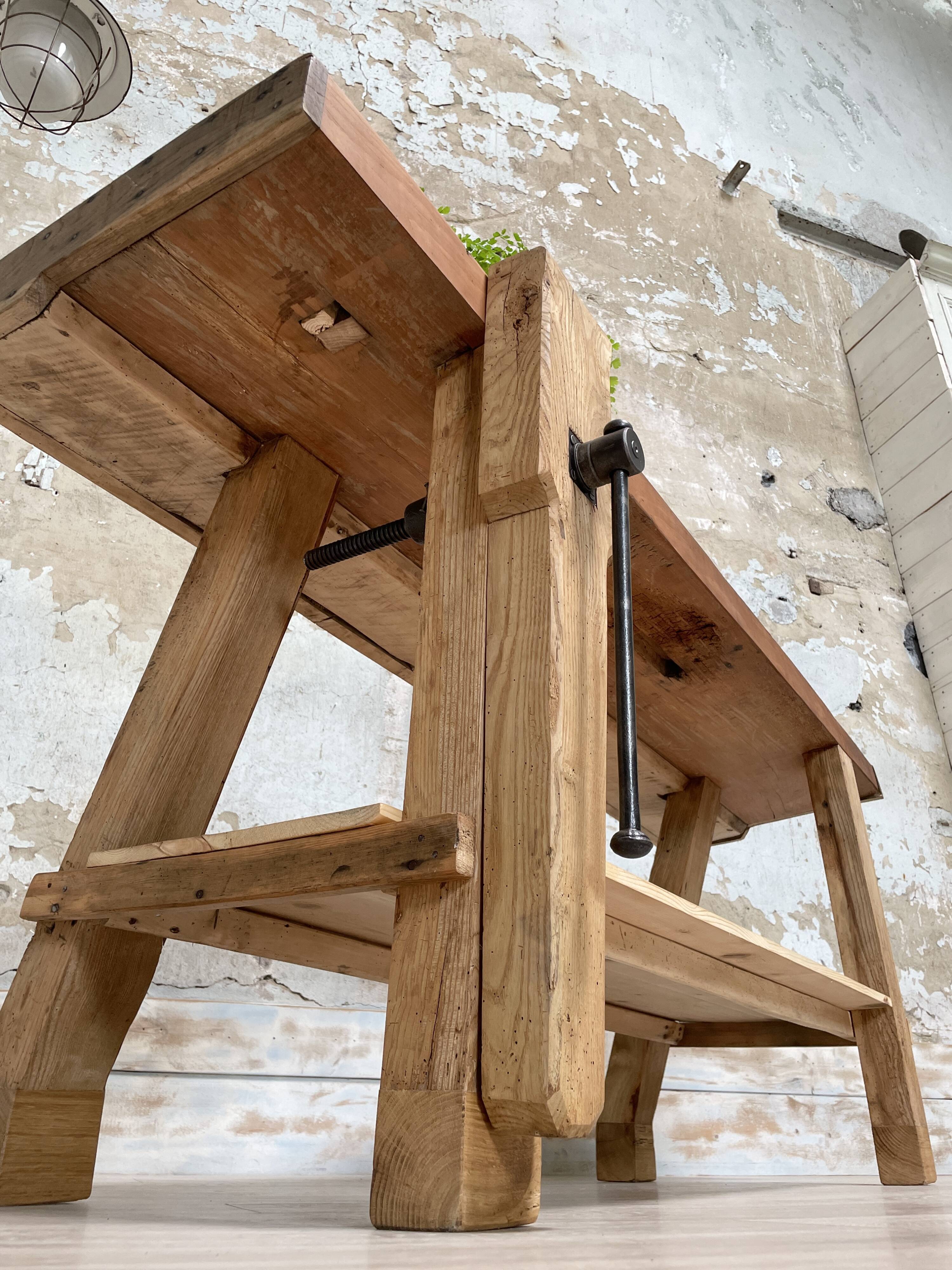Solid wood workbench