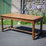 Wood farmhouse table, antique wood table, dining table, table with drawer, kitchen, countryside