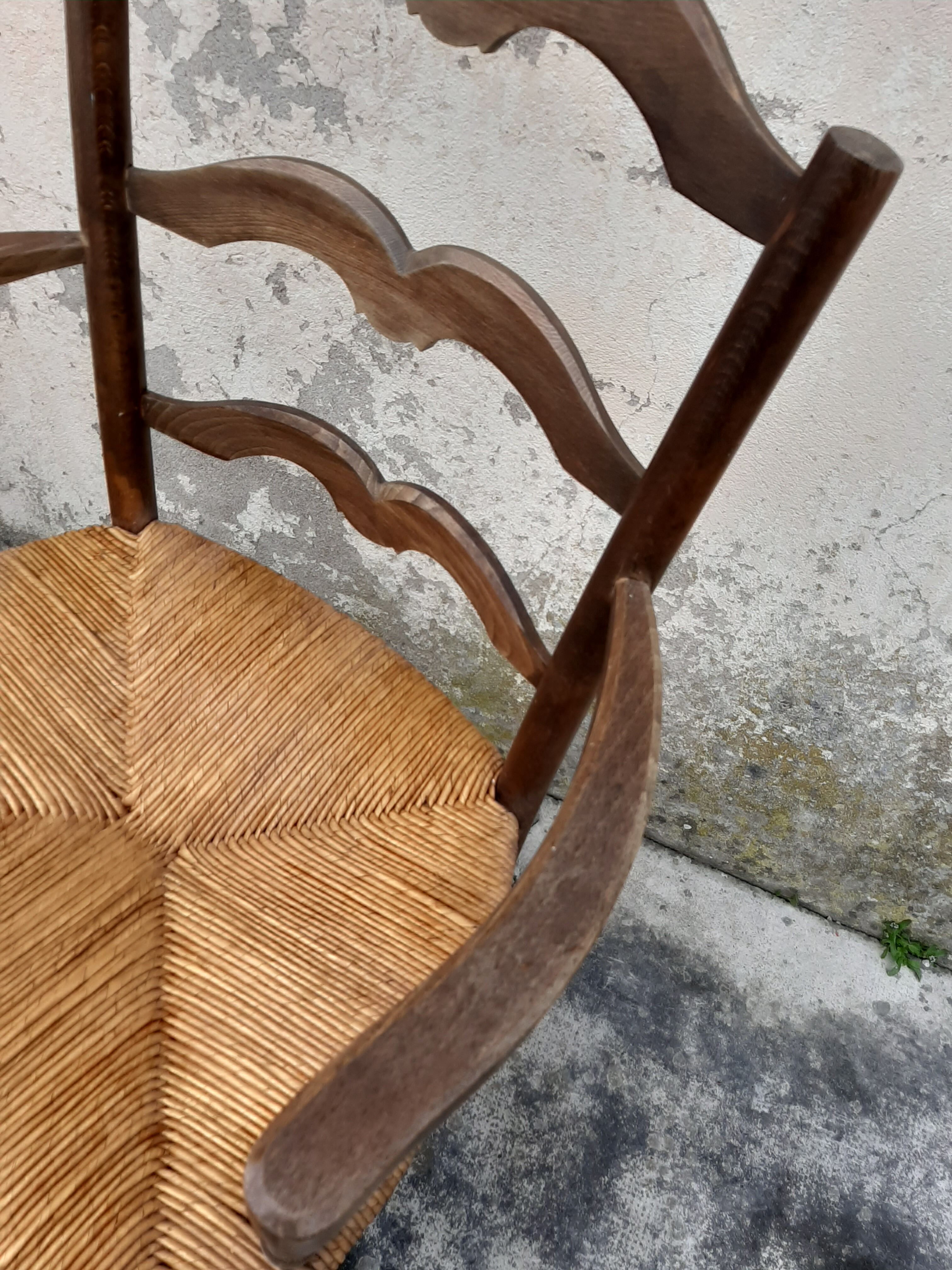 Paire de fauteuils rustique en chêne