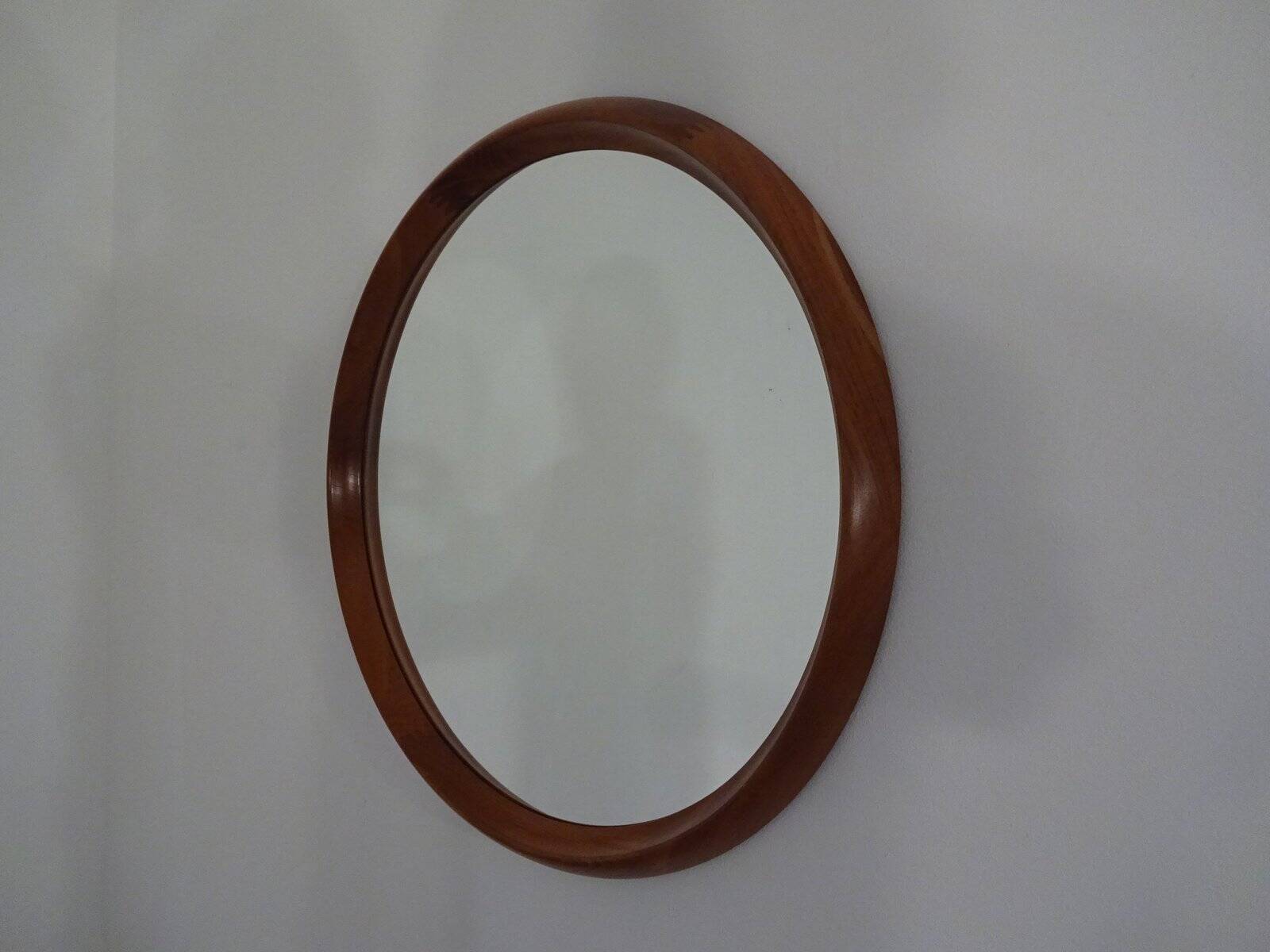 Large teak mirror by Bernhard Pedersen for Viby J. Møbelfabrik, Denmark, 1960s.