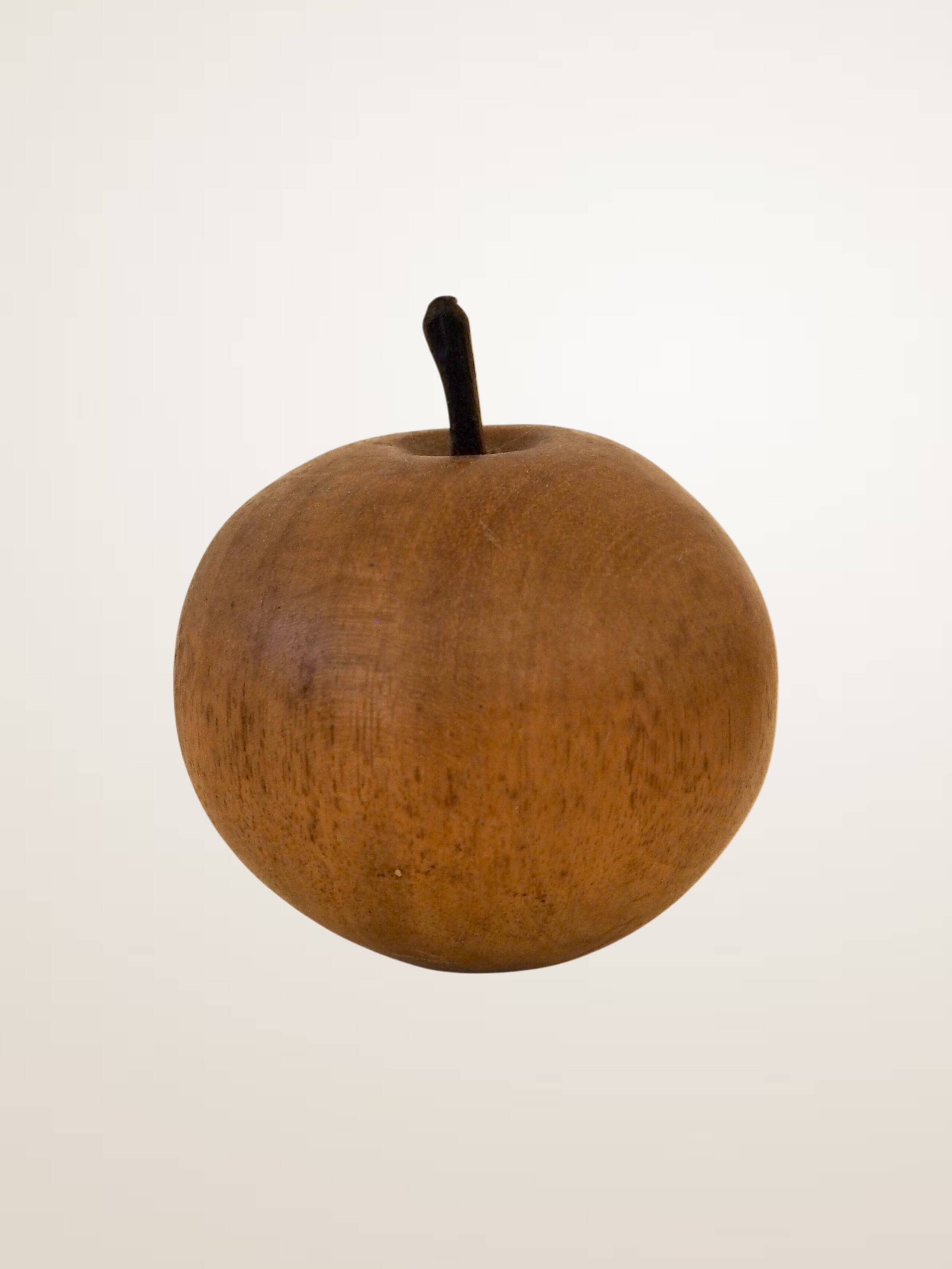 Ensemble de cinq fruits décoratifs en teck