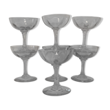 Lot de 7 coupes à champagne en cristal