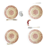 Series of 4 old flat plates - Bella Longchamp