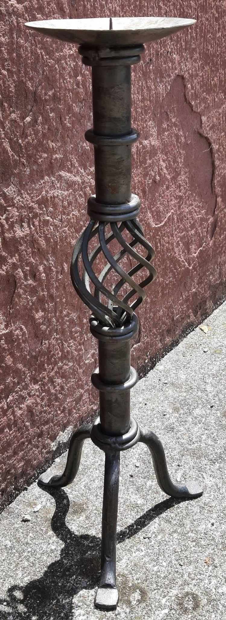 Candle holder or wrought iron candlestick (Height 41 cm)