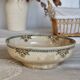 Antique ironstone salad bowl - Patina - Green and orange floral decoration