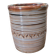 Pot cylindrique en grès émaillé tourné strié signé – Artisan potier