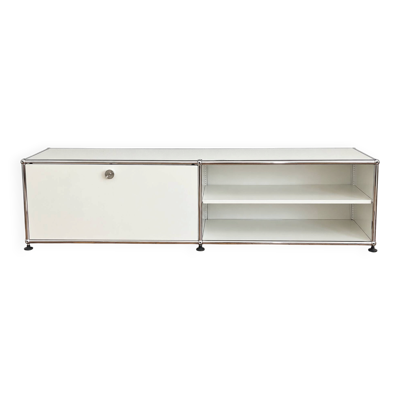 Meuble TV - Enfilade - USM Haller blanc et chrome