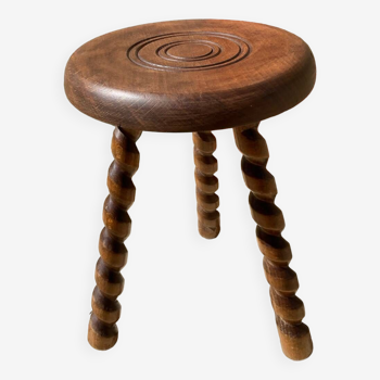 Tripod stool with turned legs