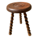 Tabouret tripode pieds tournés