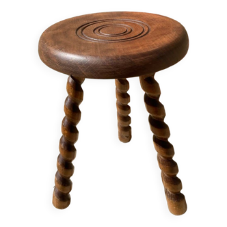 Tripod stool with turned legs