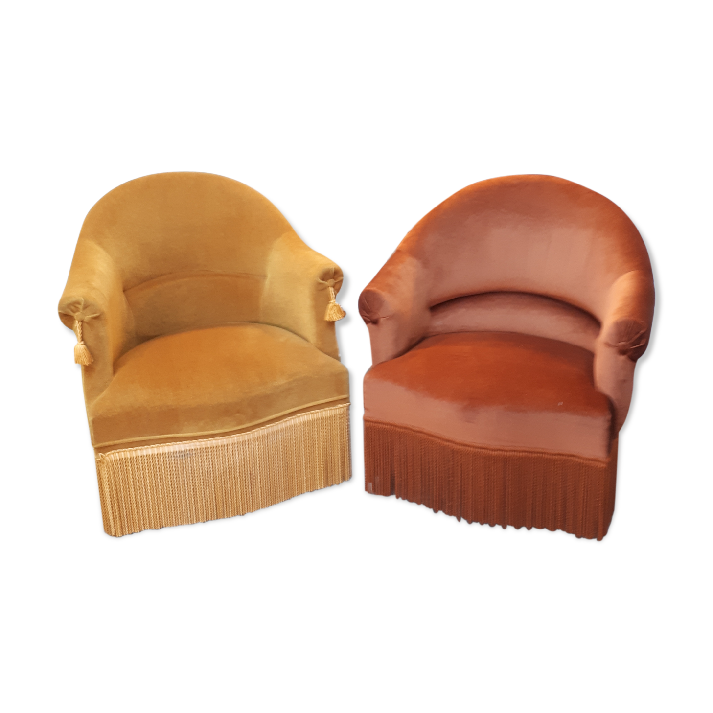 Pair of armchairs toads velvet