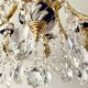 Large Russian chandelier in blue ceramic and crystal pendants, mid-20th century