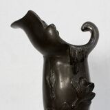 Pewter vase, "Young woman picking a water lily", signed P. Jean, Art Nouveau early twentieth century