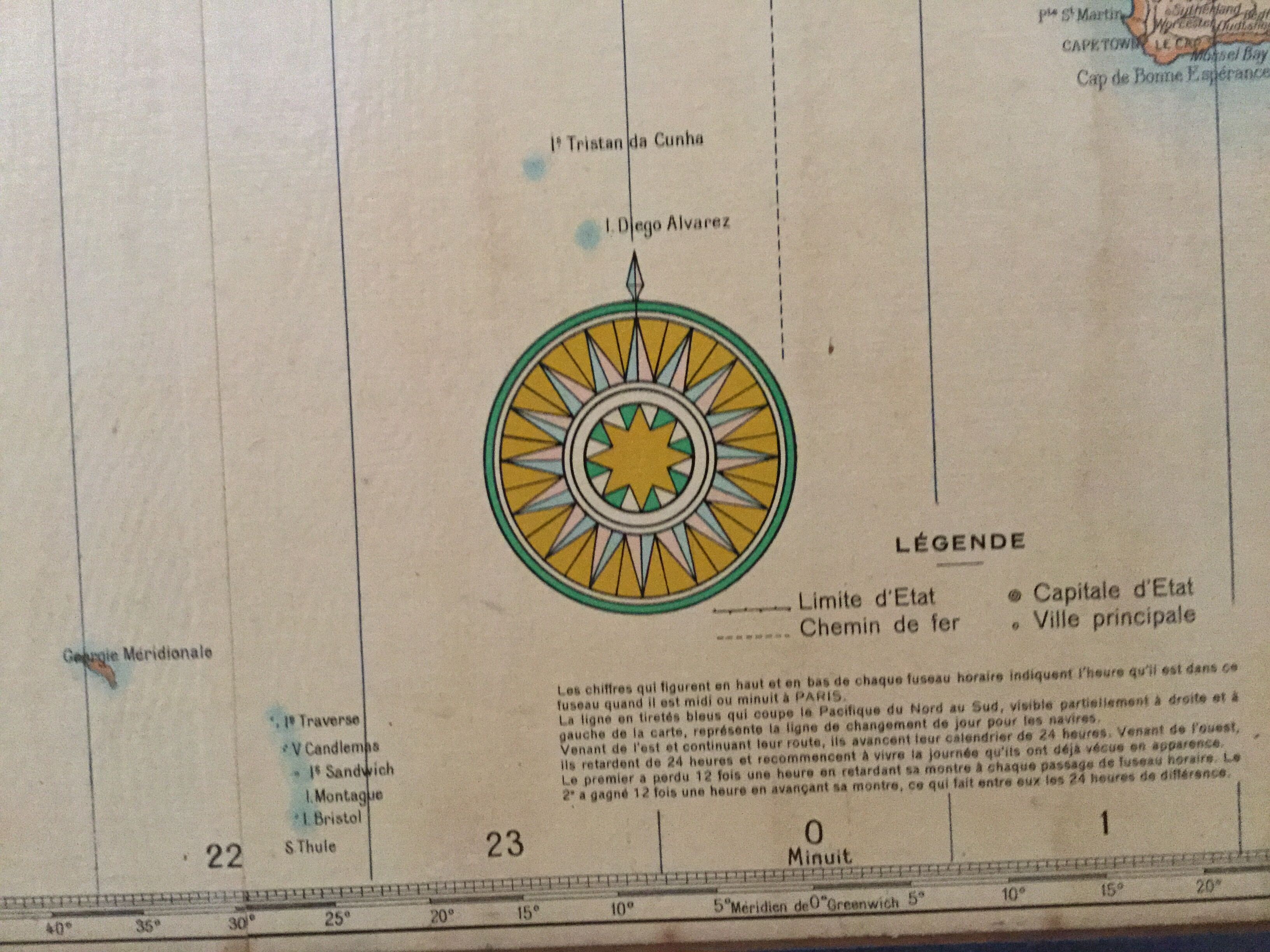 Earth planisphere Girard and Barrére from 1960