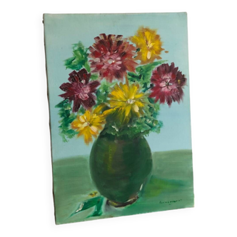 Oil on canvas bouquet of flowers