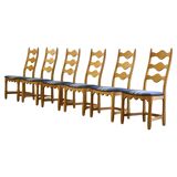 Chaises de salle à manger en chêne brutaliste danois des années 1960 dans le style de Kjærnulf