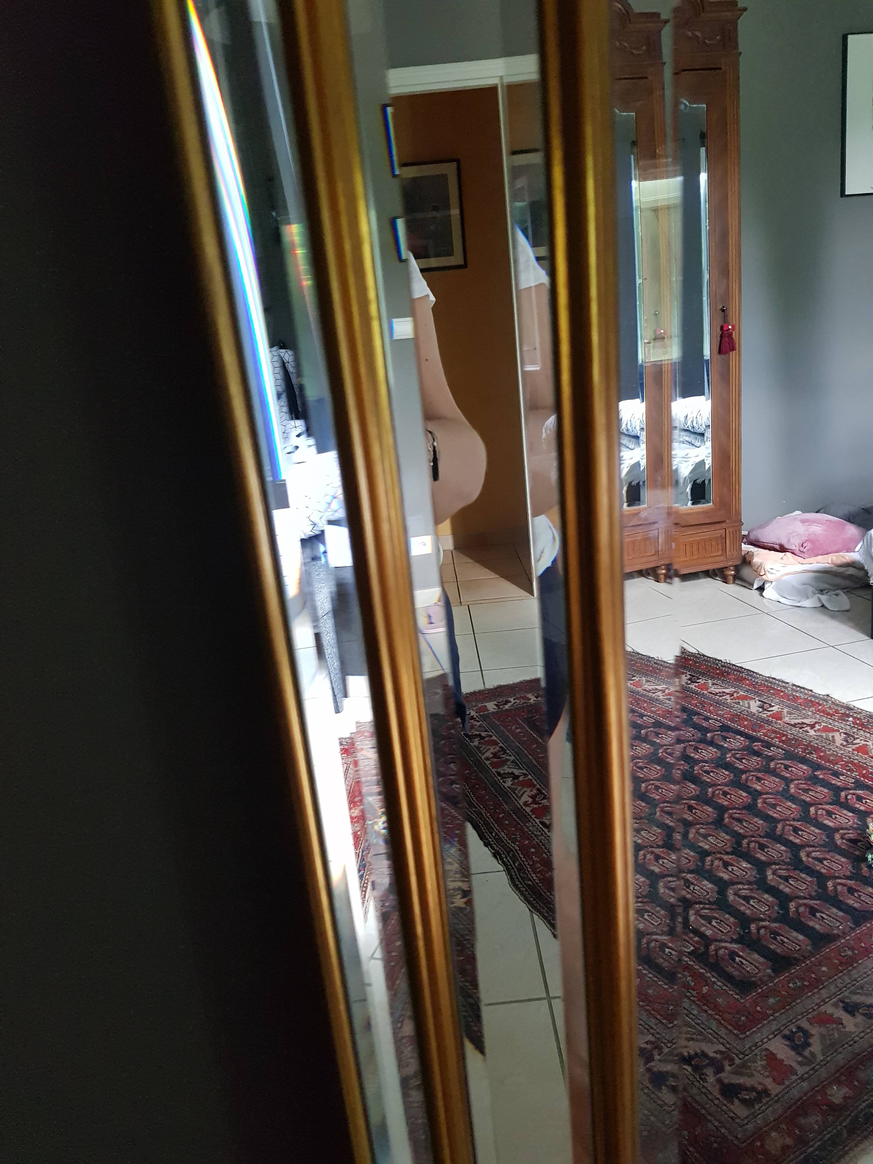 Large mirror has parcloses sheaf of wheat  96x186cm