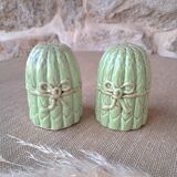 Salt and pepper shakers in slip