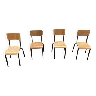 Lot de 4 chaises Mullca - Chaises d’école