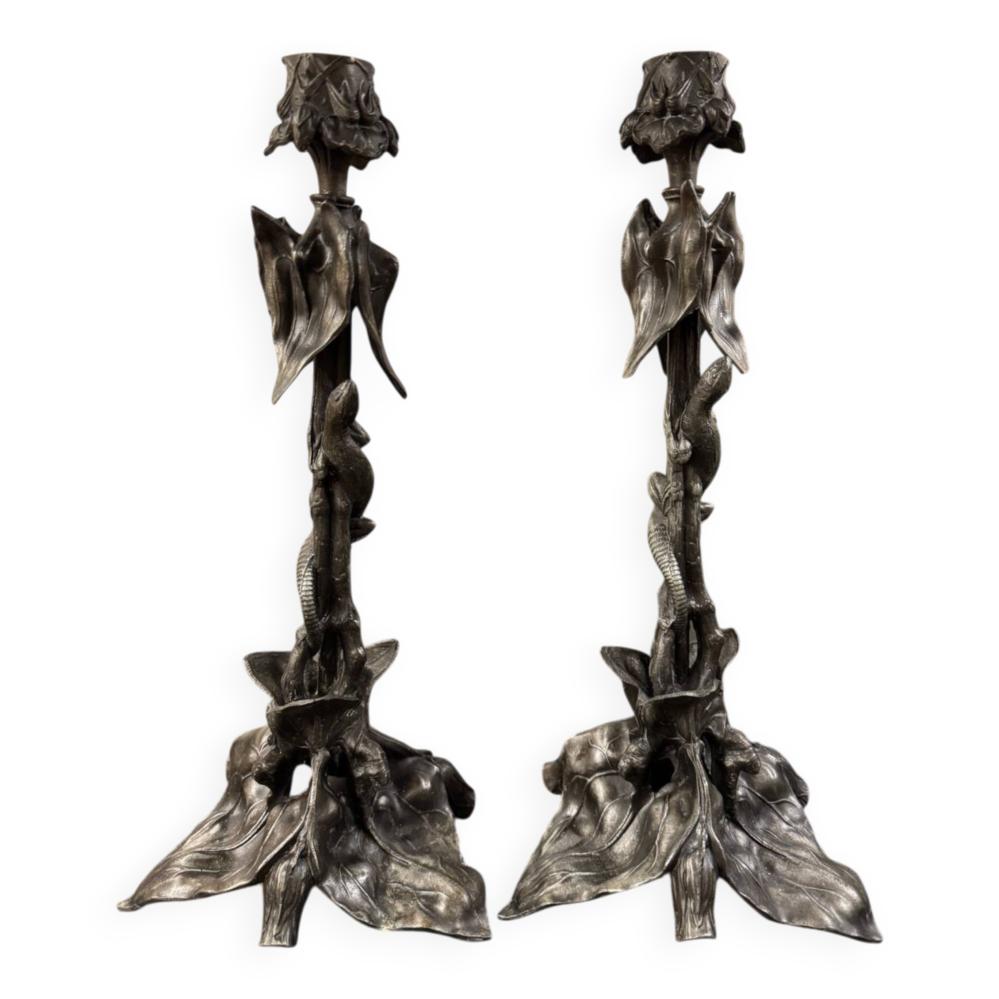 Pair of Art Nouveau candlesticks circa 1900