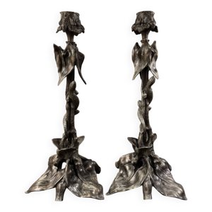 paire de bougeoirs art - nouveau