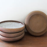Set of 4 stoneware plates Roger Jacques Grés du Puisaye