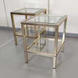 Pair gold Pierre Vandel side tables