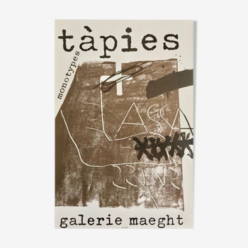 Affiche d'exposition lithographie monotype galerie Maeght 1974 tapies