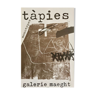 Affiche d'exposition lithographie monotype galerie Maeght 1974 tapies