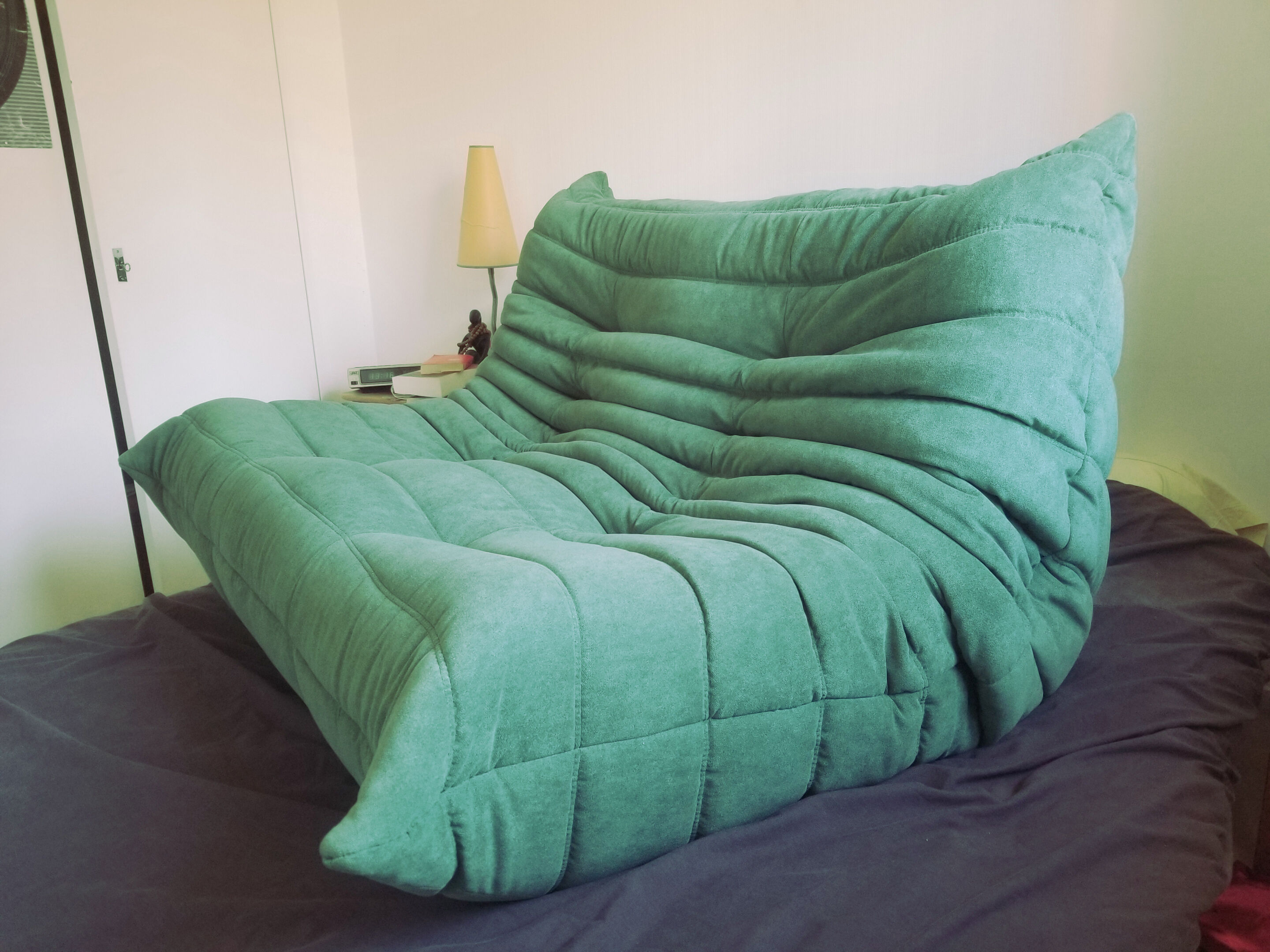 Togo sofa 2 places rehoussé to nine Alcantara Emerald Green