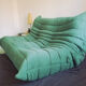 Togo sofa 2 places rehoussé to nine Alcantara Emerald Green