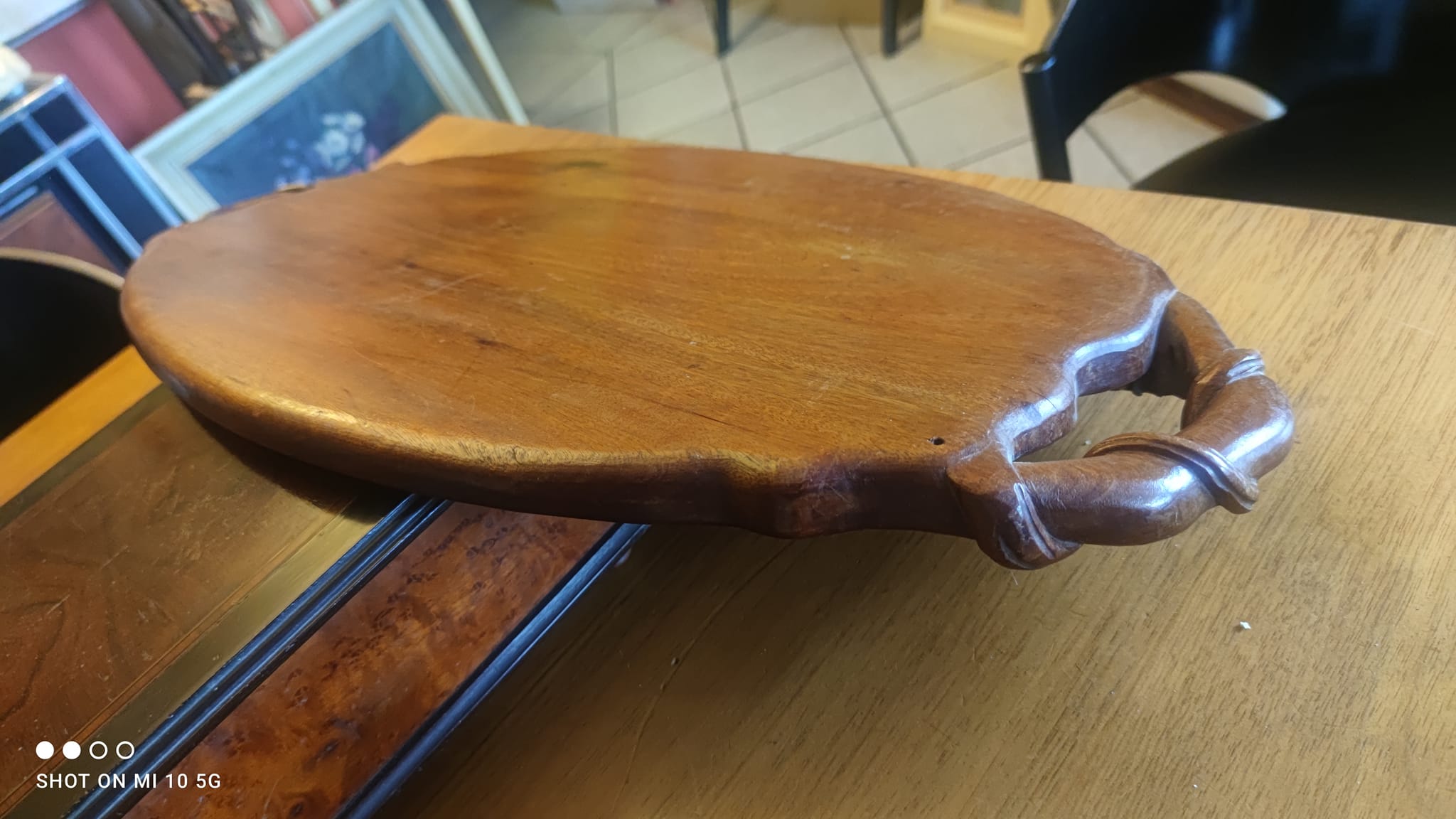 Solid mahogany serving tray