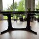 Baumann oval extendable dining room table and 6 Baumann Sled chairs known as gondola