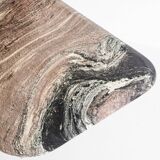 Vintage veined marble coffee table. Fully restored. Italy, 1910s.