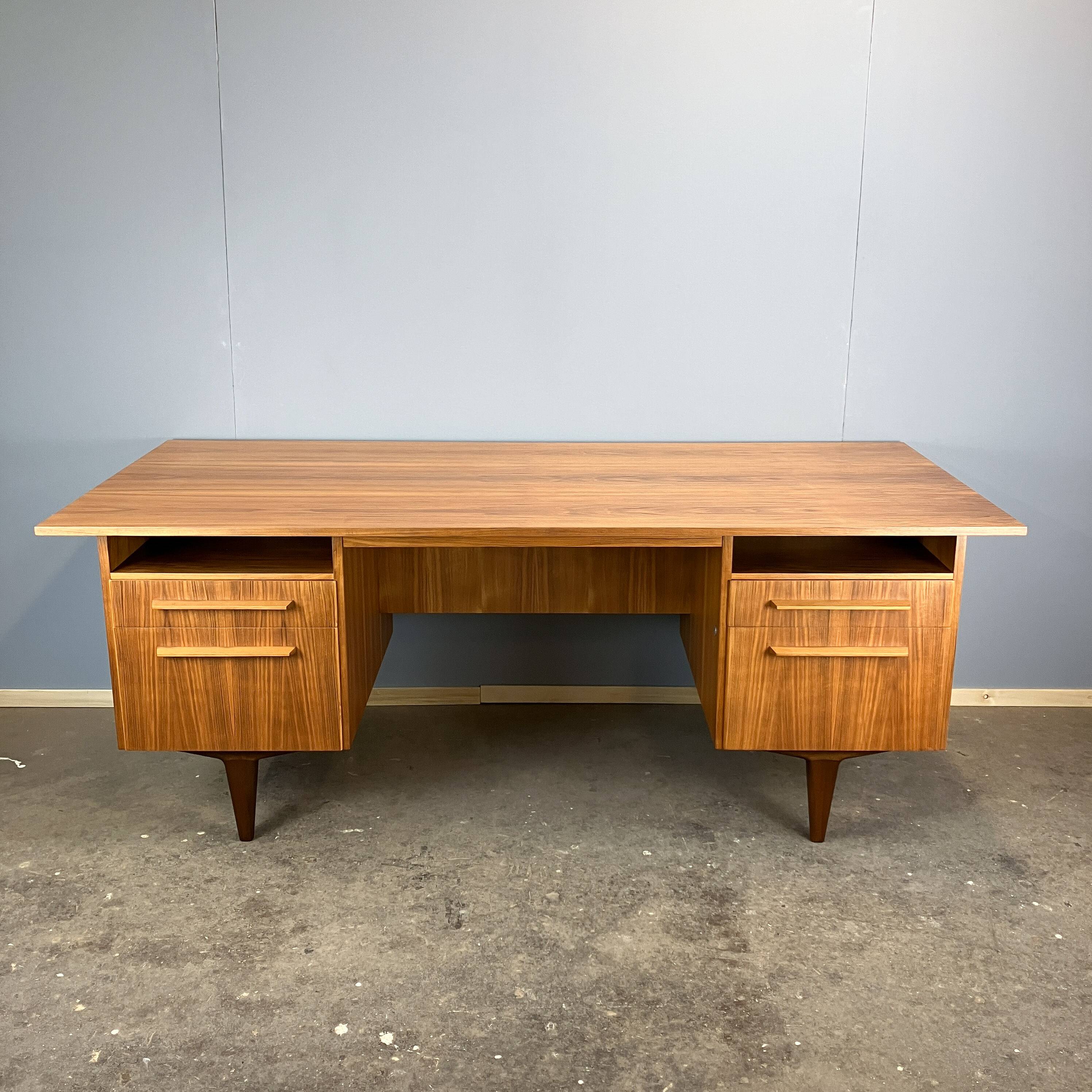 Bauhaus-style desk by WK Möbel, walnut, 1960s