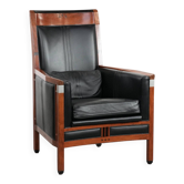 Fauteuil Art Déco noir, magnifique et très confortable.
