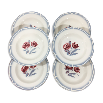 Lot of 6 soup plates Digoin