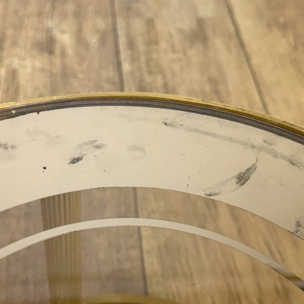 Tables gigognes rondes bronze doré verre fumé vintages