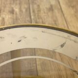Vintage round nesting tables in gilded bronze with smoked glass