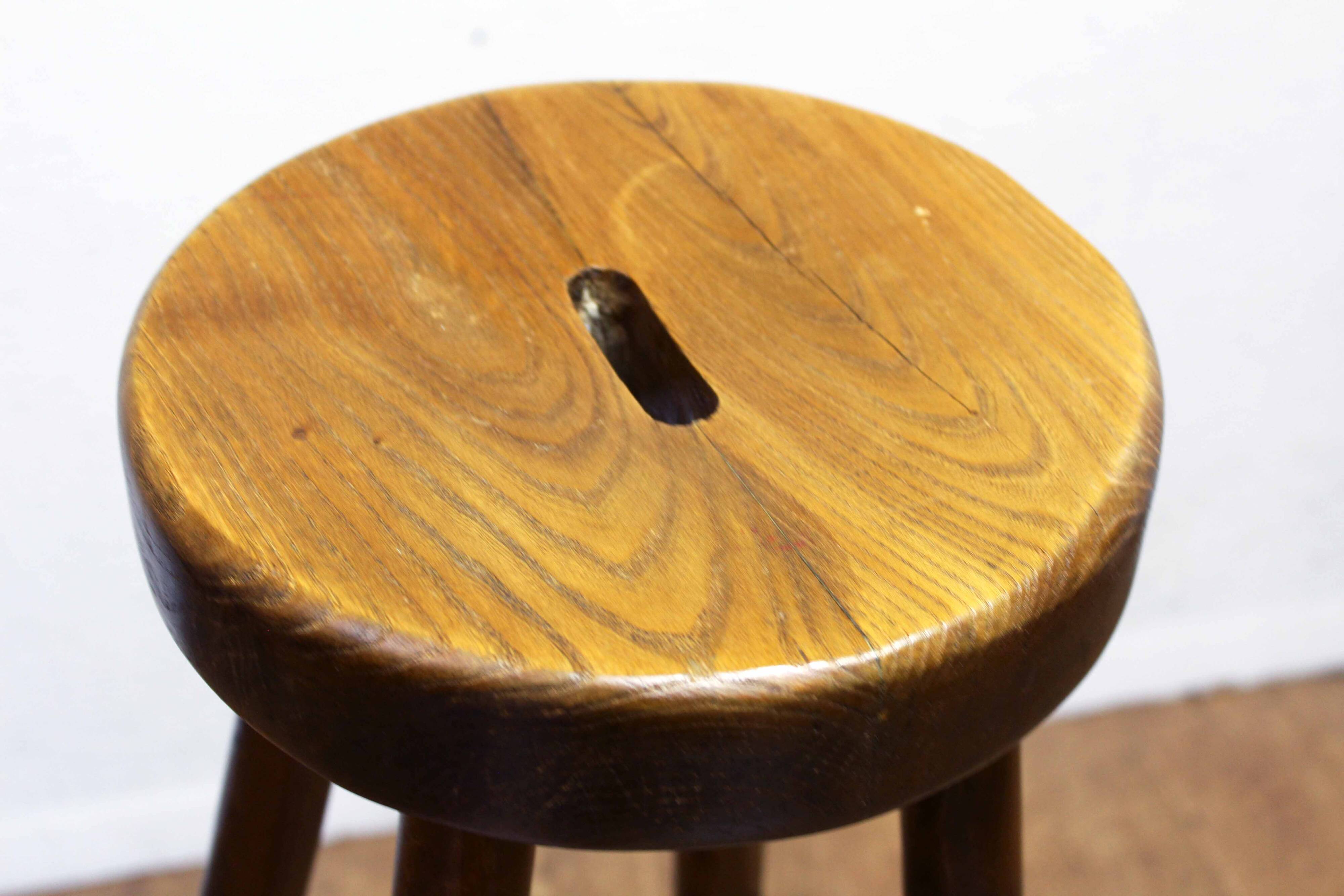 High stool in solid wood