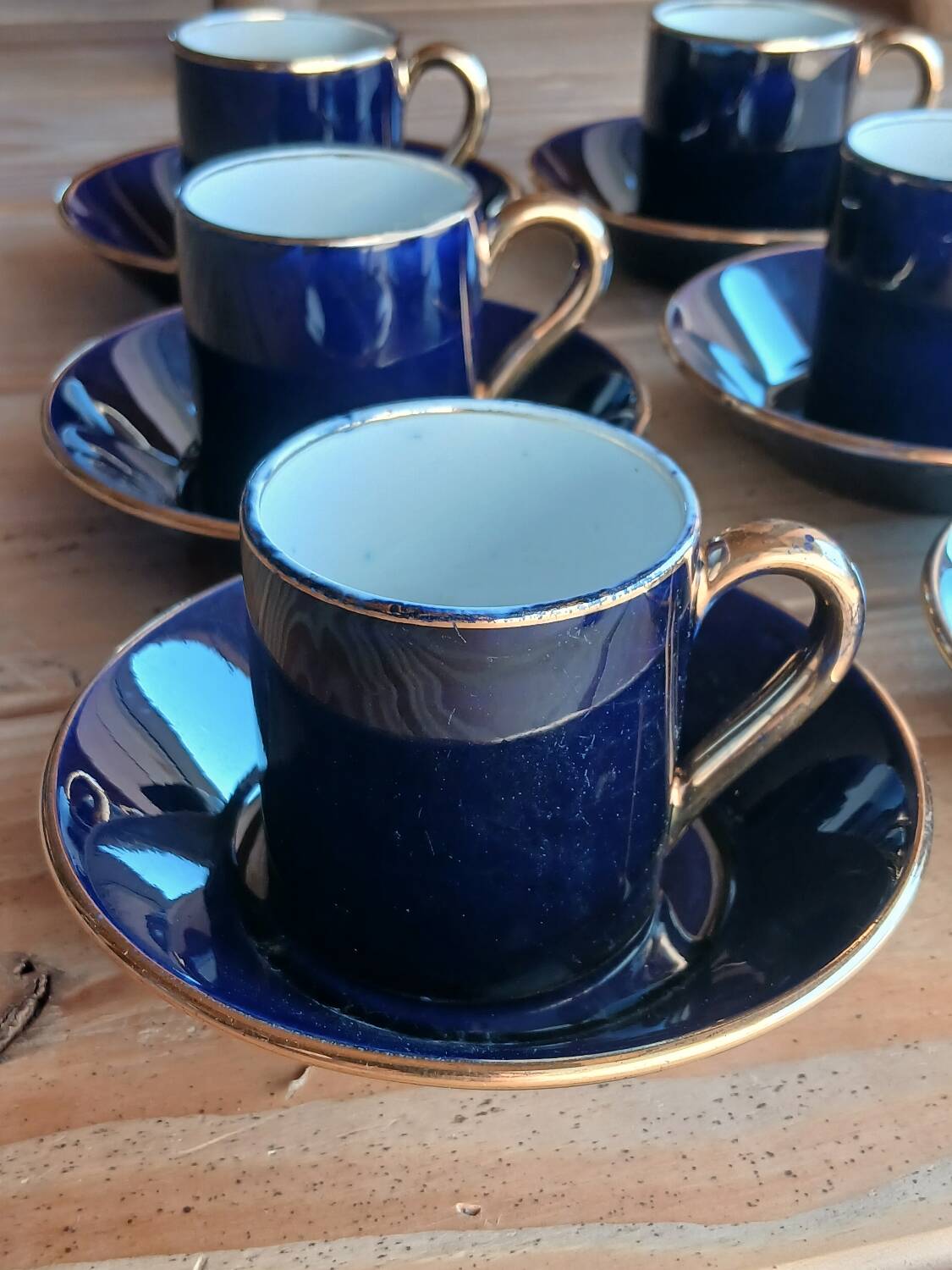 Six cobalt blue coffee cups, Sèvres