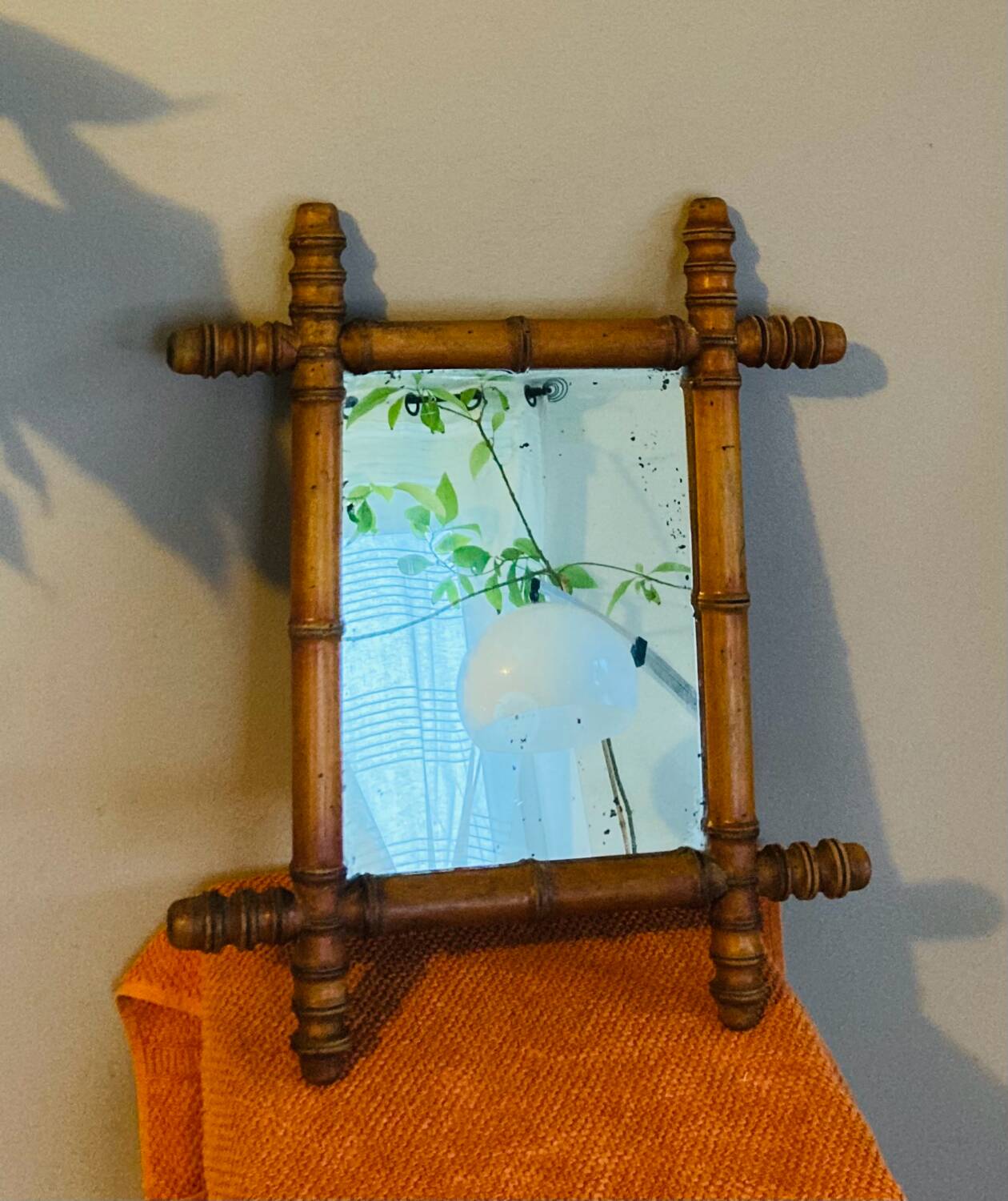 19th century bamboo mirror