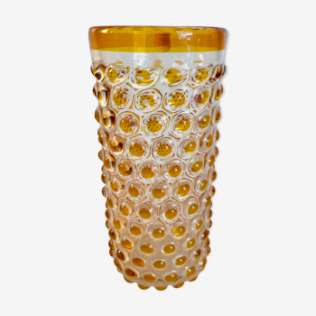 Vase en verre soufflé années 70