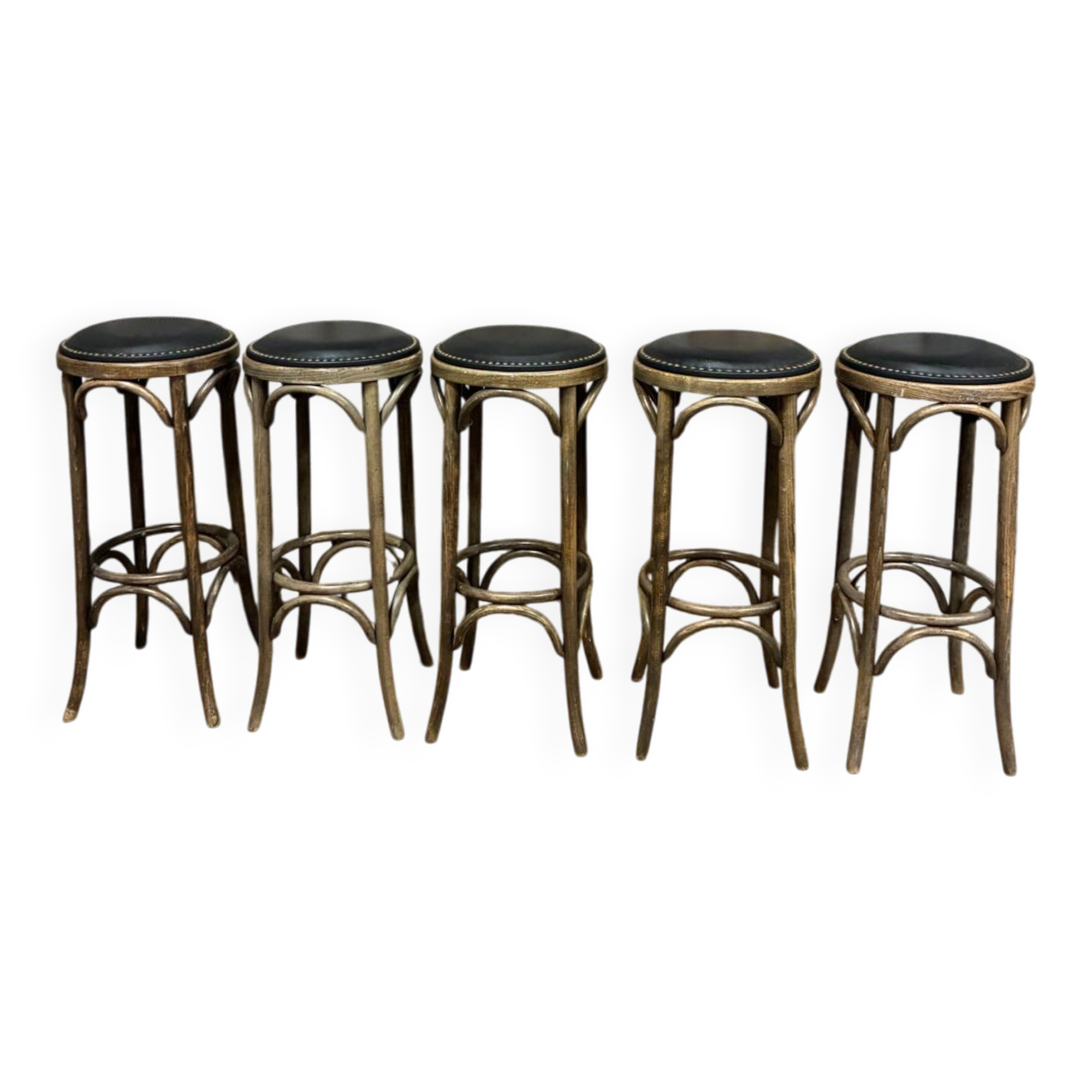 5 tabourets de bar bois courbé style Thonet