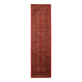 Tapis de couloir vintage en laine à motif géométrique rouge turkmène, 76 x 248 cm