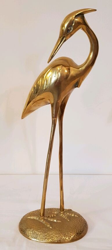 Pair of herons in brass